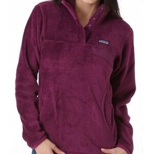 Patagonia Re-Tool Snap Sweater Fuzzy Warm‎ Fleece Pullover Womens Size XS Purple